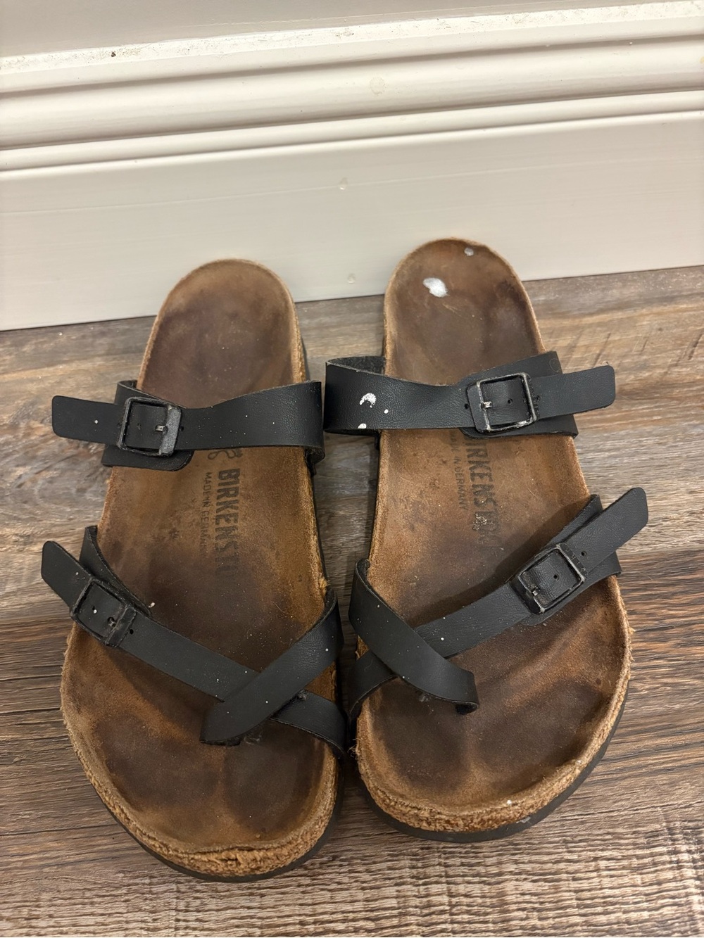 Birkenstock Black Double-Strap Leather Sandals